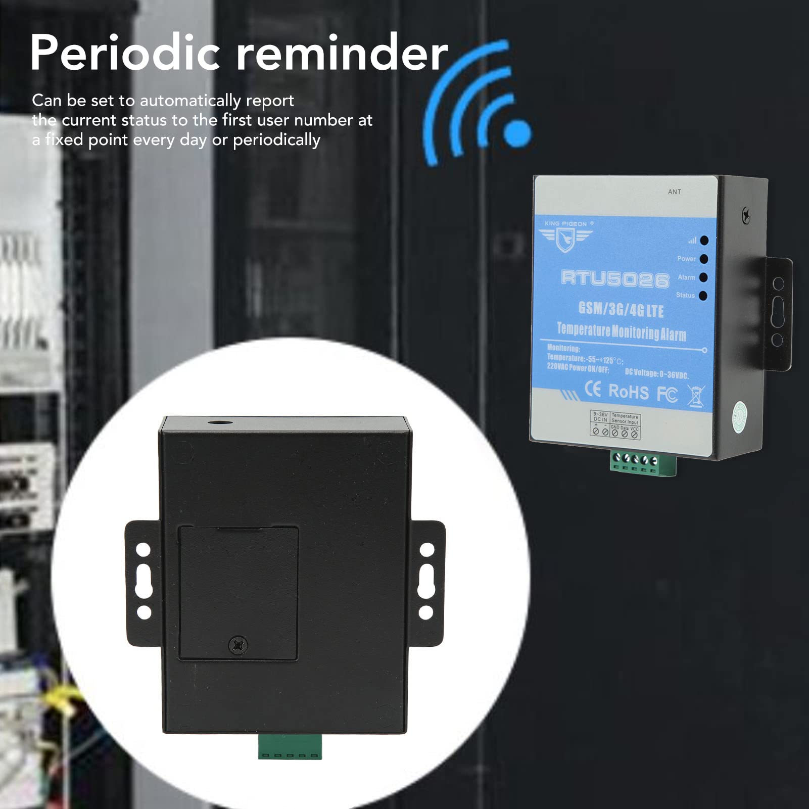 GSM-Temperaturüberwachungs-Alarm-Controller, GSM 3G 4G Feuchtigkeits-Temperatur-Alarm Umgebungsüberwachung Stromausfall-Alarm AC100-240V