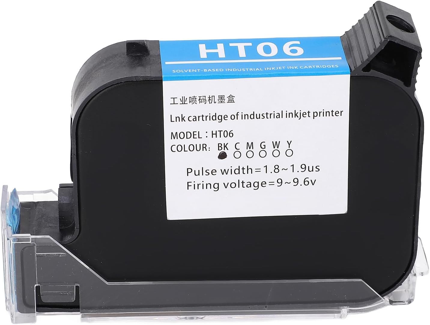Black Ink Cartridge 42 Ml Portable Inkjet Printer 12.7mm Fast Drying for Wood, Acrylic, Aluminum, Paper, Plastic, Metal, Glass, Labels,