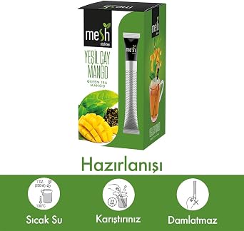 Mesh Stick Yeşil Çay Mango Meyve ve Bitki Çayı 2 Paket Bir arada 2 x 16