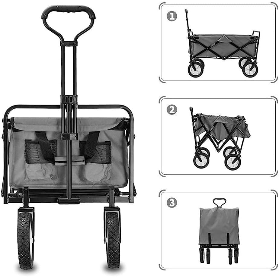 Carrito plegable para jardín, 60 kg de capacidad, color rojo miniatura 3