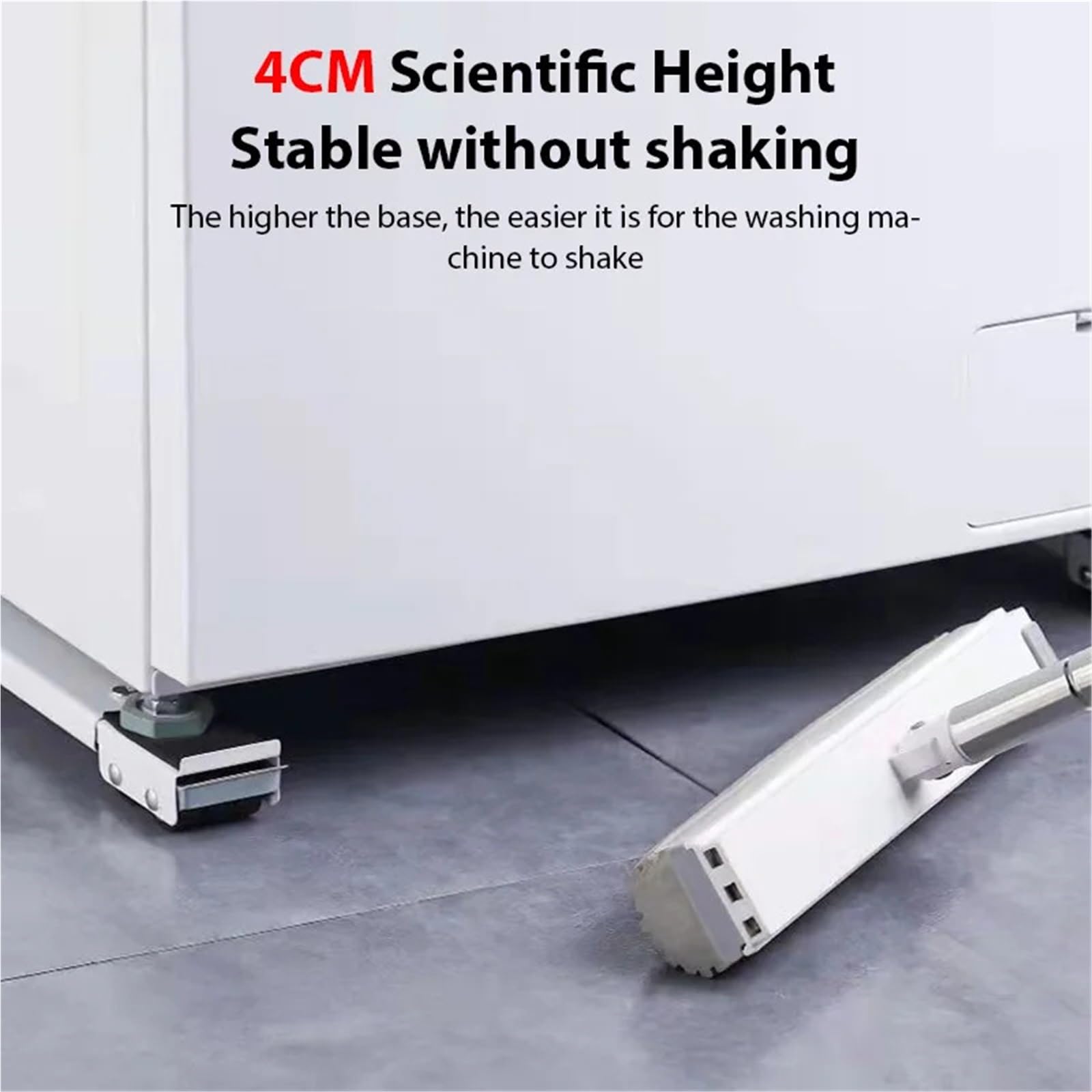 Base Con Ruote Per Elettrodomestici Supporto for lavatrice regolabile da 2 pezzi - Base a rulli mobile for carichi pesanti con ruote for carrello for lo spostamento di frigorifero e mobili(White)