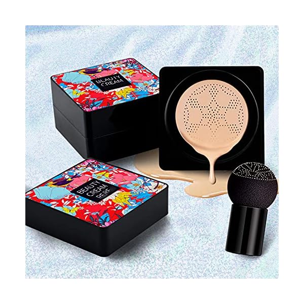 Air-Cushion-CC-Cream-BB-Cream-Mushroom-Head-Face-Moisturizing-Foundation-Matte-Long-Lasting-Concealer-Oil-Control-Easy-to-Apply-Natural-Color CC Cream Foundation,Mushroom Head Air Cushion CC Cream,Concealer Moisturizing BB Cream Foundation,Matte Long Lasting Concealer Nude Face Makeup Cushion Foundation Cosmetic (Natural)