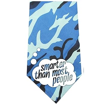 Mirage Pet Products Smarter Than Most People Screen Print Bandana, Standard, Blue Camo