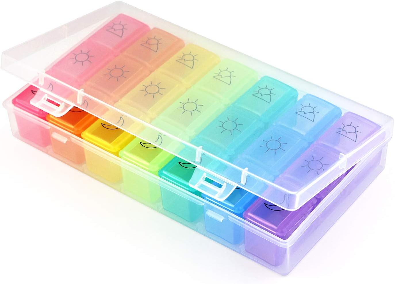 SENWOW Weekly Pill Organizer, Portable AM/PM Travel Pill Box Case (7