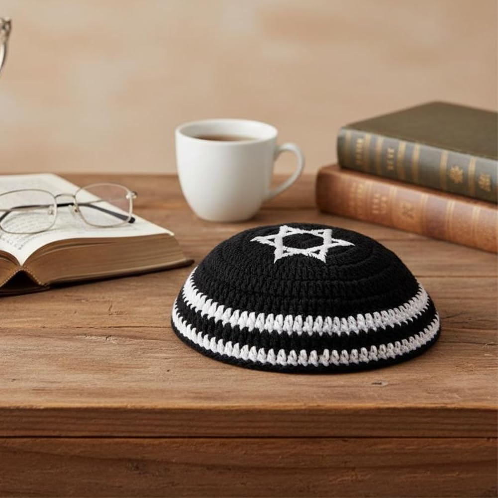 Kipá De Punto Bordada Yarmulke Kipá Judía Yarmulka Sombrero Yarmulka Hombres O Niños
