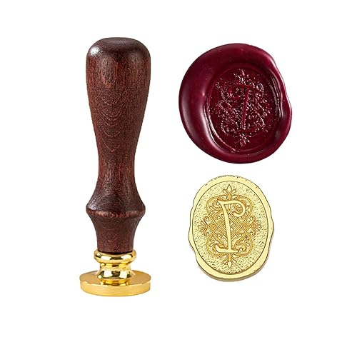 Miniatura 15 de Sello de cera con letra inicial del alfabeto L, sello de cera de sellado de letras vintage con cabeza de latón extraíble y mango de madera, para