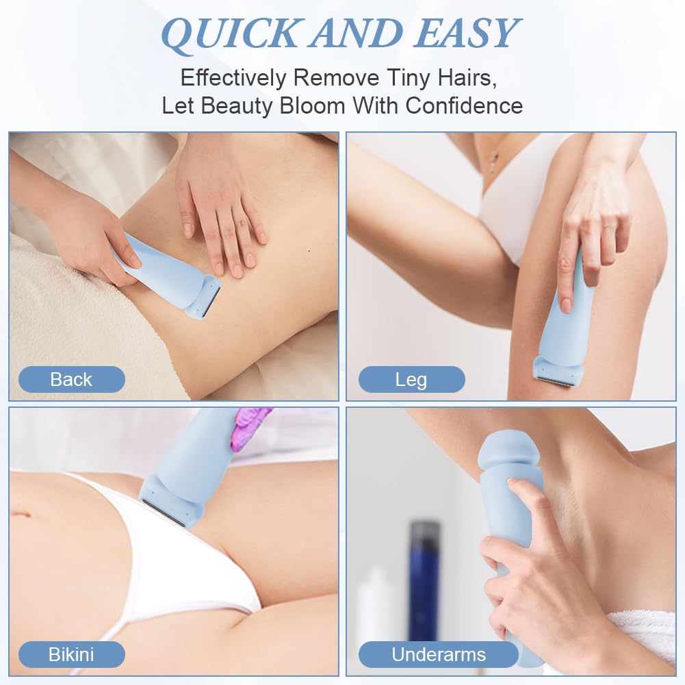 Rasoio Elettrico Donna Inguine, 2 in 1 IPX7 Rasoio Intimo ed Elettrico per Donne, Epilatore Viso Donna di Rimozione dei Peli per Bikini Ascelle Gambe Braccia E Viso, Ricaricabile Dry Wet