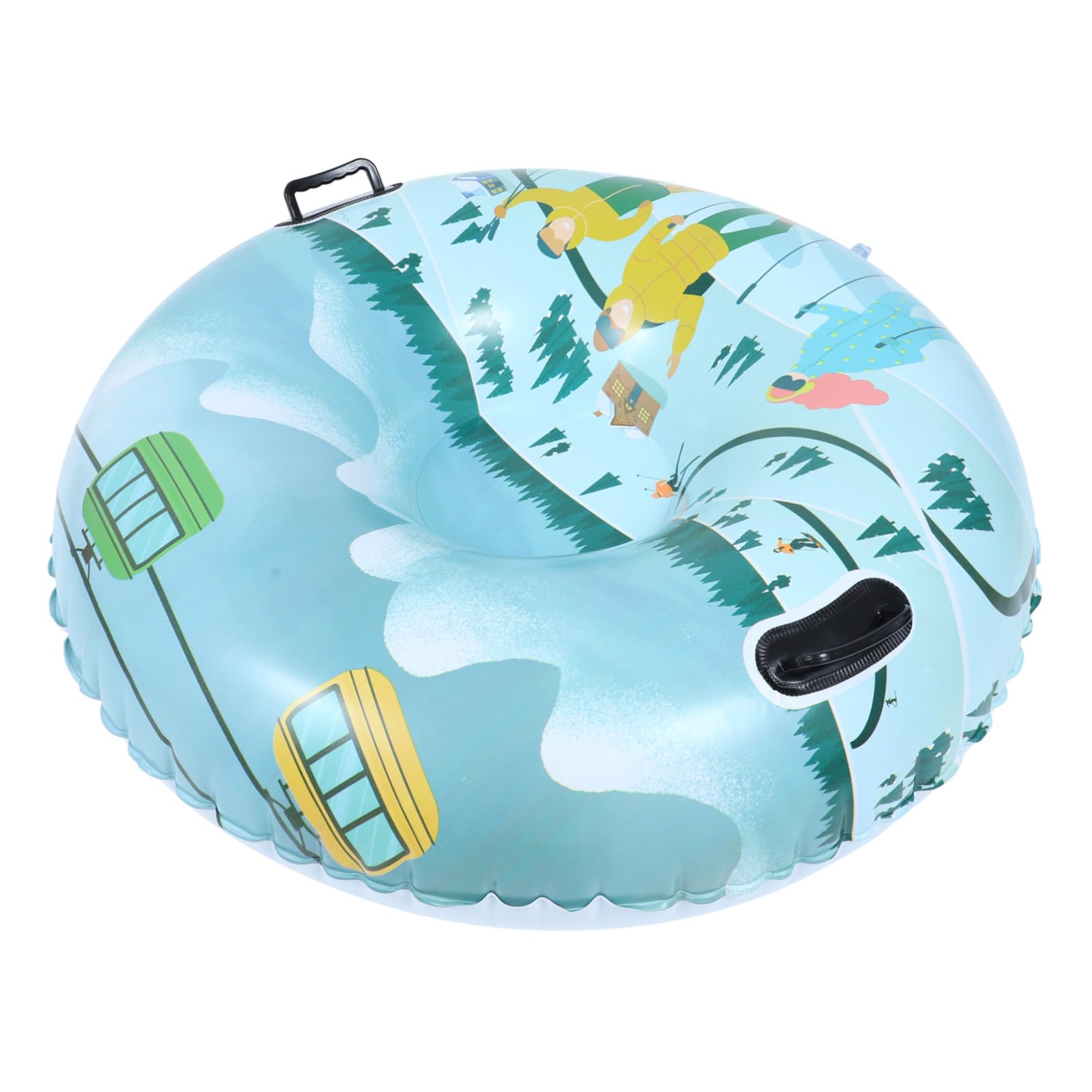 BESTonZON Slitta da Neve Gonfiabile in PVC Spesso Maniglie Antiscivolo Tubo da Sci Gonfiabile Resistente All’Usura Accessorio Outdoor per Snow Tubing in Famiglia