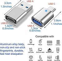 Vista 2 de Hub USB 3.0, divisor USB 1 en 4 salidas, extensor USB adaptador USB múltiple puerto, adaptador USB a USBC-C, adaptador USB C a USB, adaptador USB A