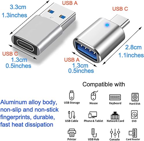 Vista 2 de Hub USB 3.0, divisor USB 1 en 4 salidas, extensor USB adaptador USB múltiple puerto, adaptador USB a USBC-C, adaptador USB C a USB, adaptador USB A