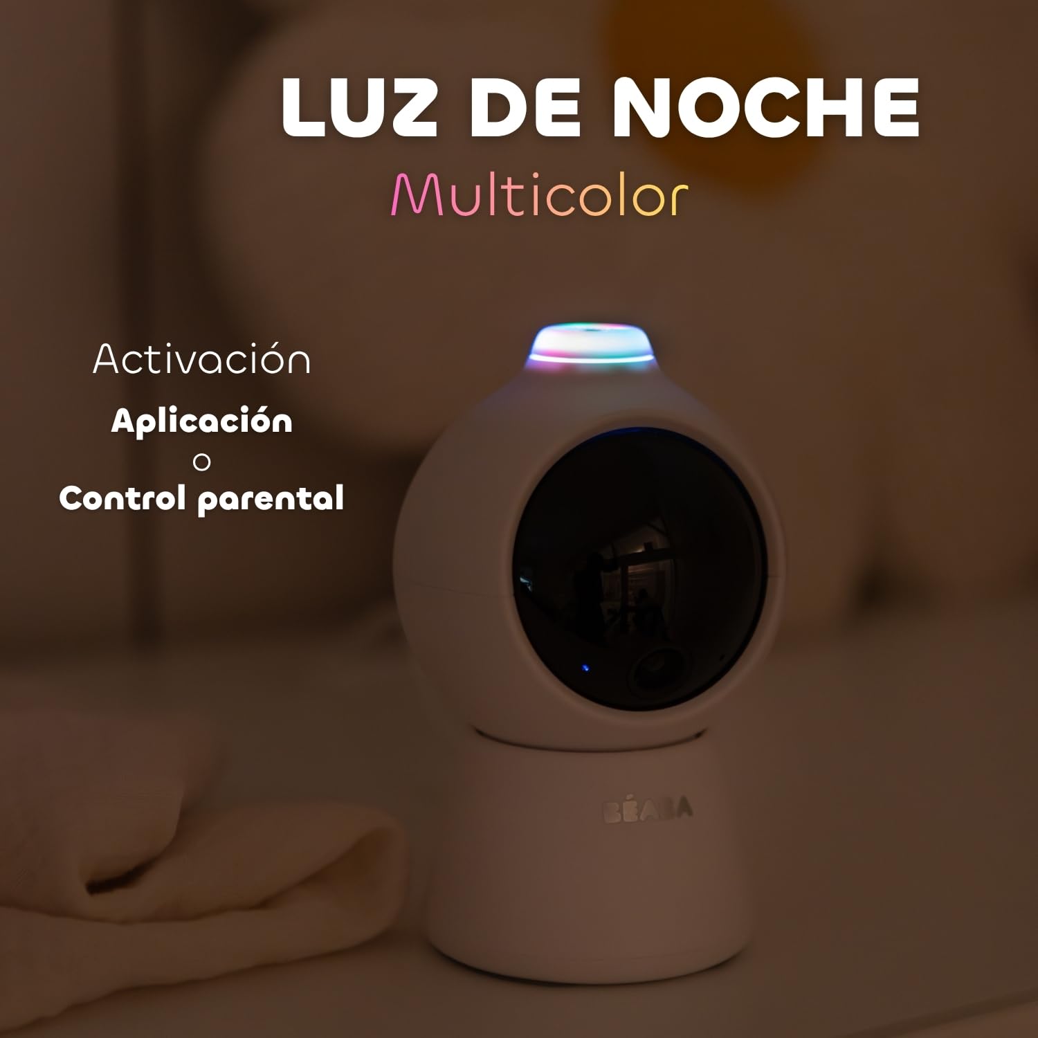 Béaba Zen Smart AI – Vigilabebés con Cámara De Video 3 En 1, Cámara 360° Full QHD 4MP, Pantalla HD 720p, App Móvil, IA Detección De Giro, Visión Nocturna, Luz Nocturna, Walkie Talkie, VOX, Blanco | Cámara 360° Full QHD 4MP, Pantalla HD 720p, IA Detección