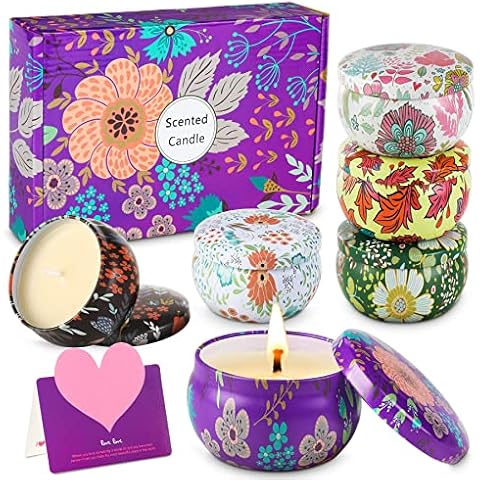 wilbest® Duftkerze Set, Natürliches Sojawachs Kerzen Set (6 Pack), Duftkerzen Geschenkset für Damen, Tragbare Reisekerzen Kerzen Aroma für Aromatherapie, Bad, Yoga, Massage, Entspannende Stressabbau Cover