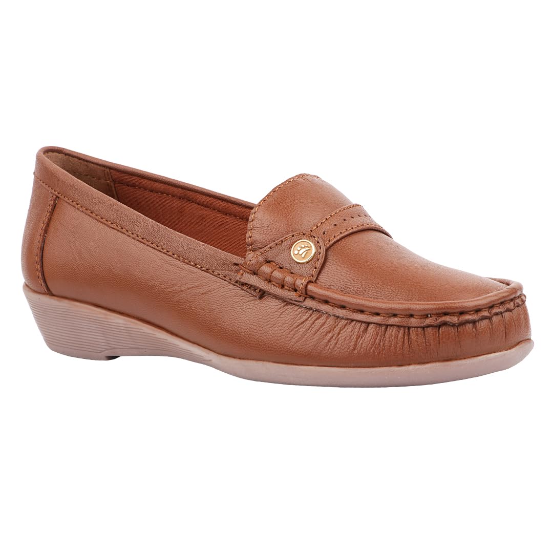 Premium Leather Moccasin Loafers for Women | Plush Padded Footbed, Anatomical Arch Support, Breathable Inner Lining Loafers-image-45