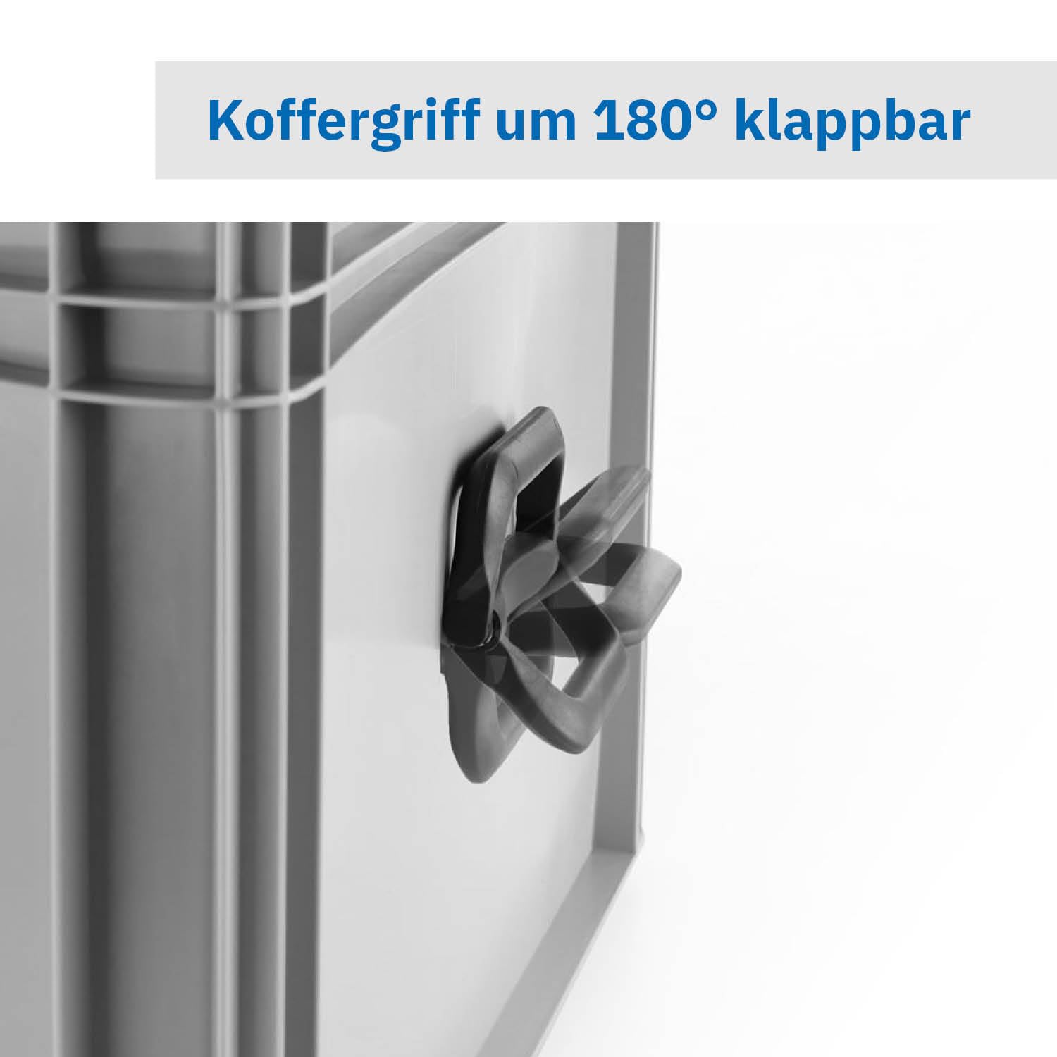 DIE BOX FABRIK Robuster Eurobehälter mit Tragegriff & Scharnierdeckel | Stapelbarer Kunststoffkoffer für Lager & Transport | Aufbewahrungsbox für Werkzeuge, Logistik & Industrie (400x300x233 mm)