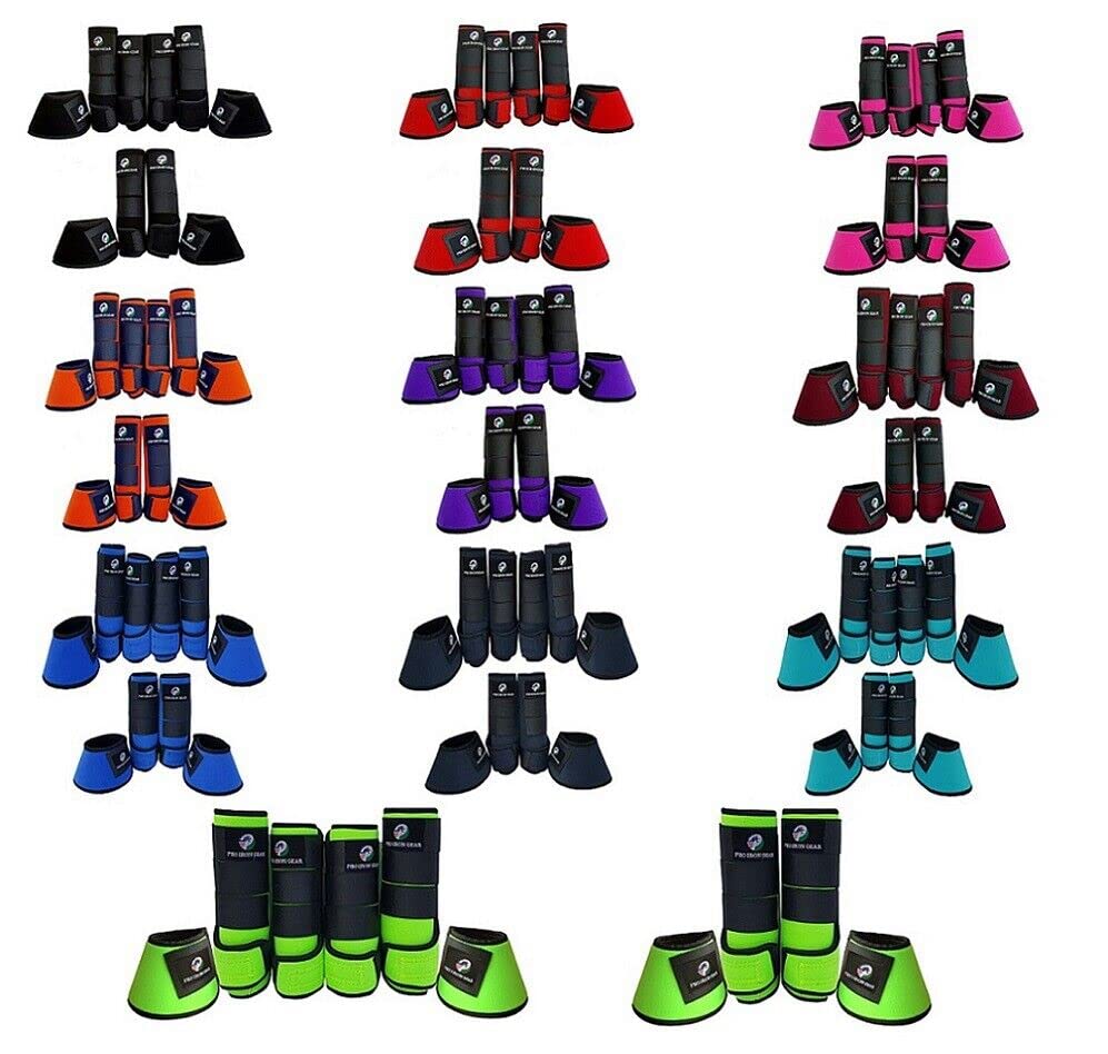 RIDING GEARS Horse Medicine Brushing Boots Horse Bell Boots Leg Wraps Protection Gear Set of 4 and Set of 6