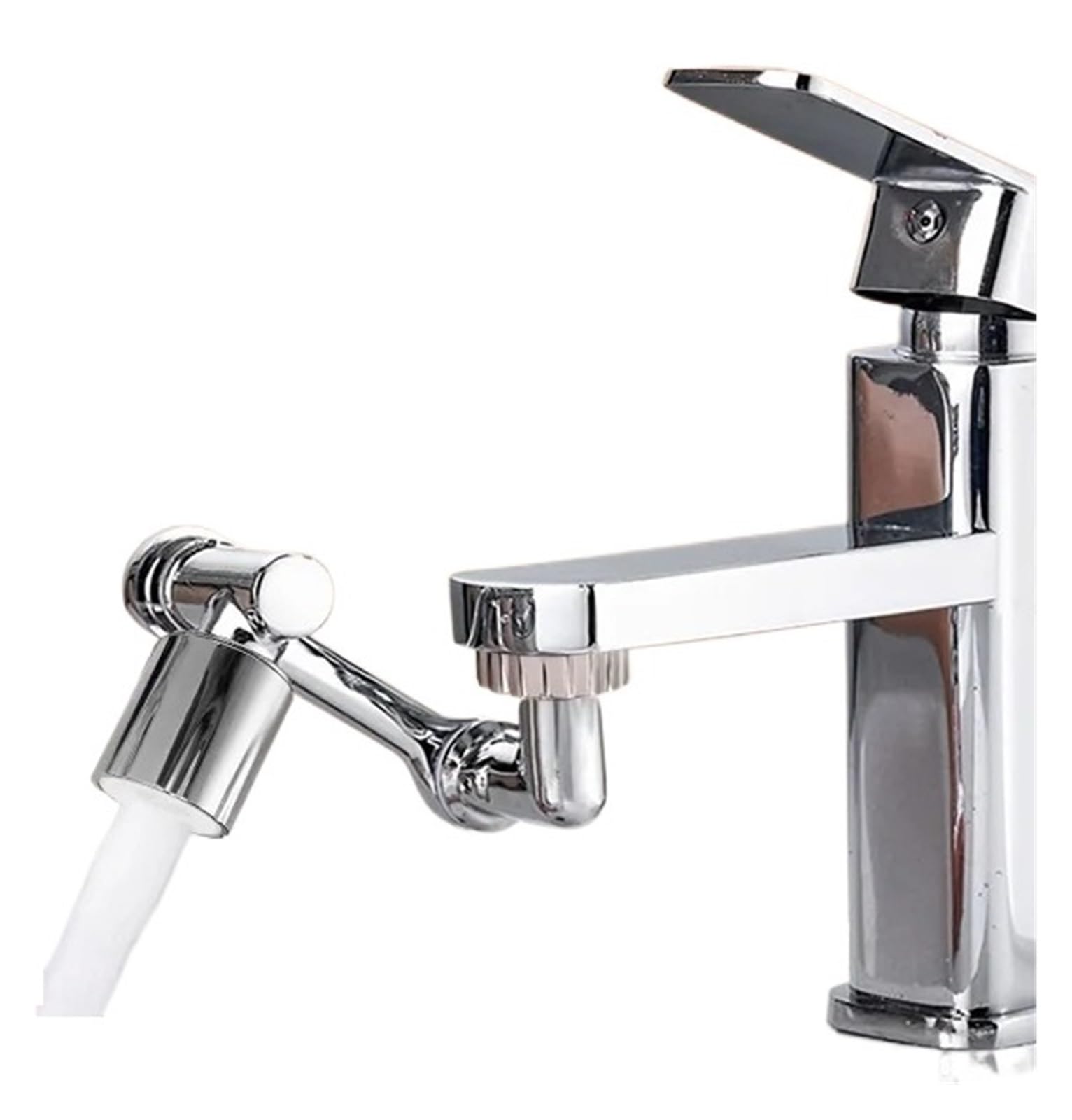 1080° Rotating Spout Tap, Stainless Steel Bathroom Mixer Tap with Dual Spray Modes, Adapter Aerator(2 Mode)