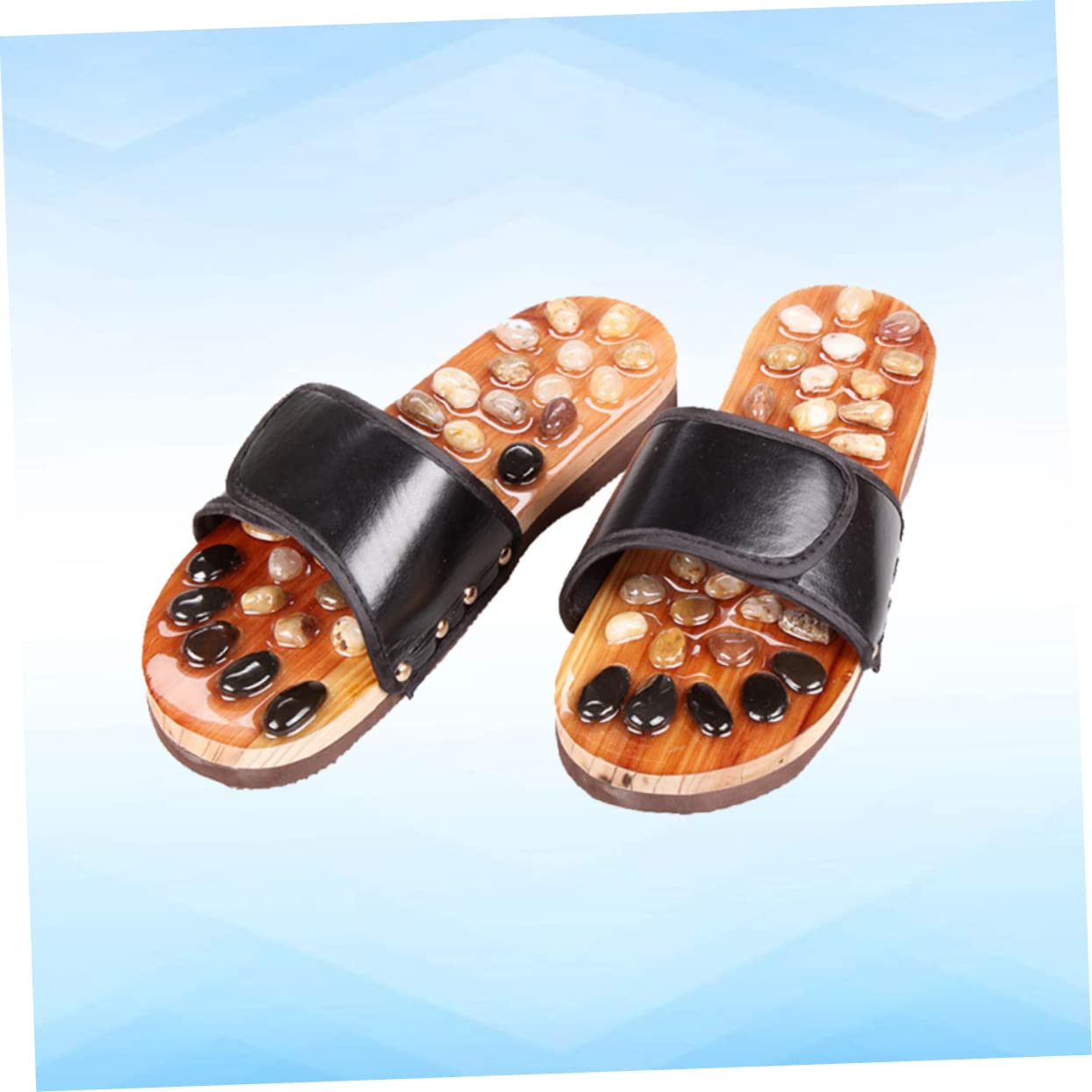 Slipper Größe 38 Akupressur Rutschfeste Fußmassage Schwarz für Damen