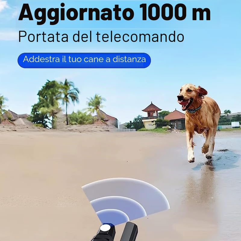 Collare da Addestramento per Cani | Portata XXL di 3000 m | Conforme Nuova Legge Benessere Animali 2026 | 3 moda Beep, Vibrazione, Boost Vibrazione | Per cani di Tutte le Taglie |