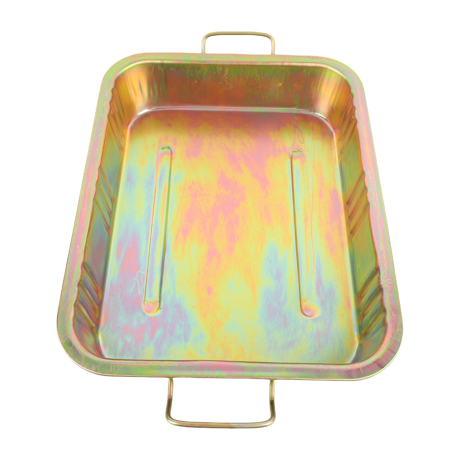 Bandeja de goteo de aceite de 13 litros 48,5 x 37,5 x 9 cm Bandeja de drenaje de aceite de hierro galvanizado y recipiente de recogida de líquidos Depósito anticorrosivo a prueba