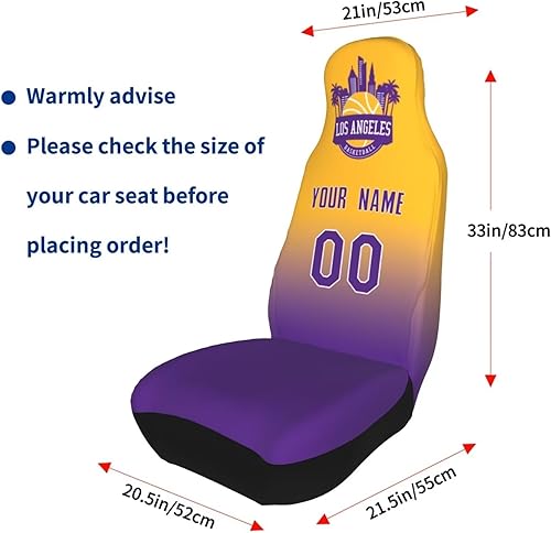 Miniatura 4 de Los Angeles - Fundas personalizadas para asiento de automóvil, 1 y 2 unidades, funda de asiento de automóvil de baloncesto personalizada para añadir