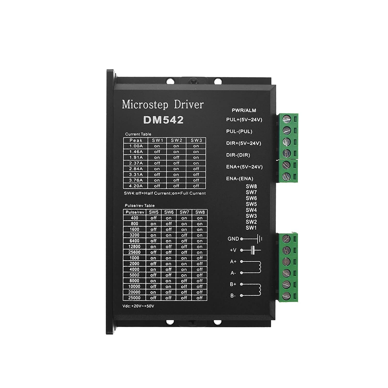 Dm542 El controlador Digital Motor 4.2a es adecuado for el motor paso a 42/57 Cnc Máquina de grabado NEMA17 / 23 Controlador en lugar TB6600 Automatización industrial(5pcs)