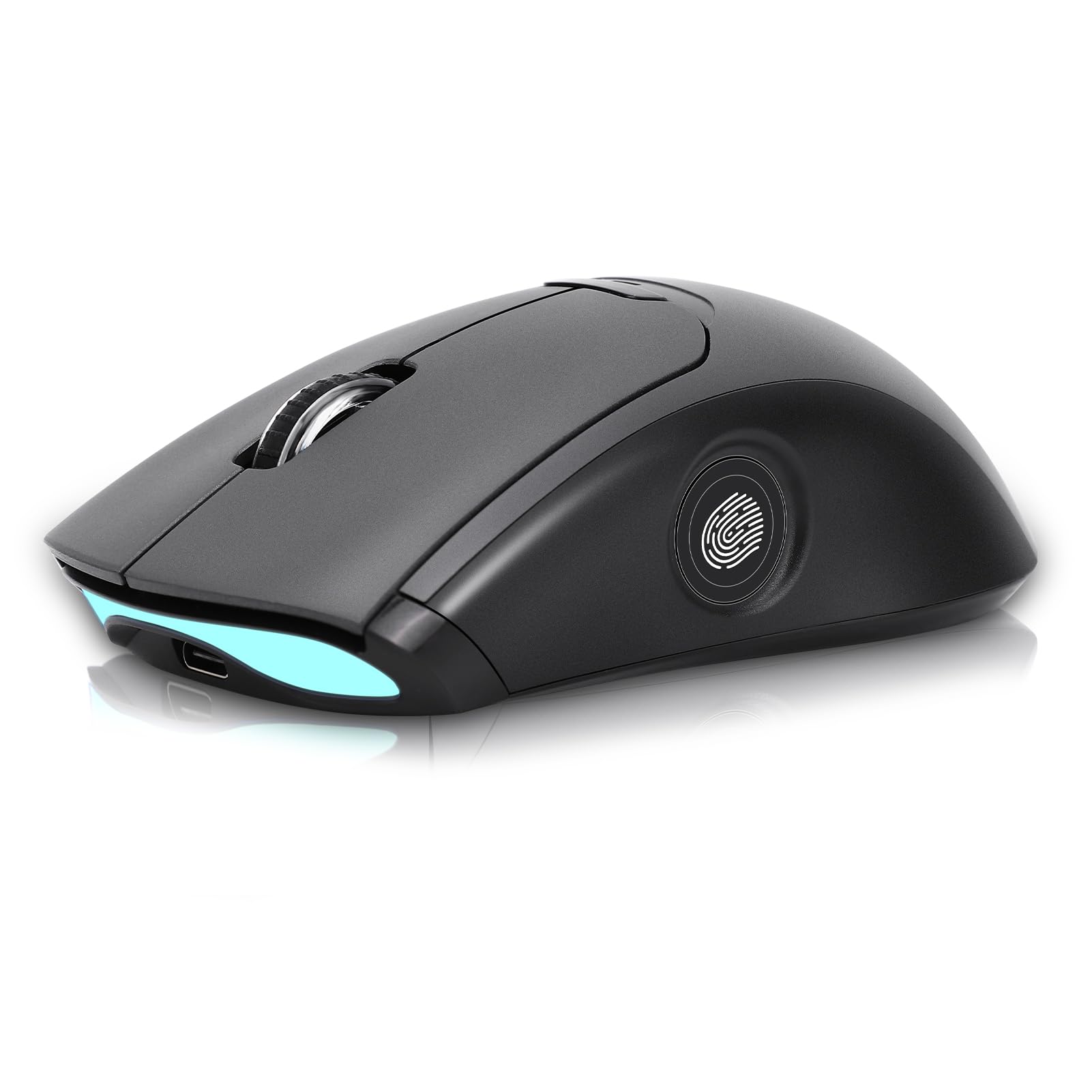 Photo 1 of Gugxiom 2-in-1 Fingerprint Sensor & Wireless Mouse, Fingerprint Sensor for Windows 7, 8, 10, 11 Hello – Supports up to 20 IDs, 2.4 GHz with USB Unifying Receiver Bluetooth 5.0 Mouse (Gray)