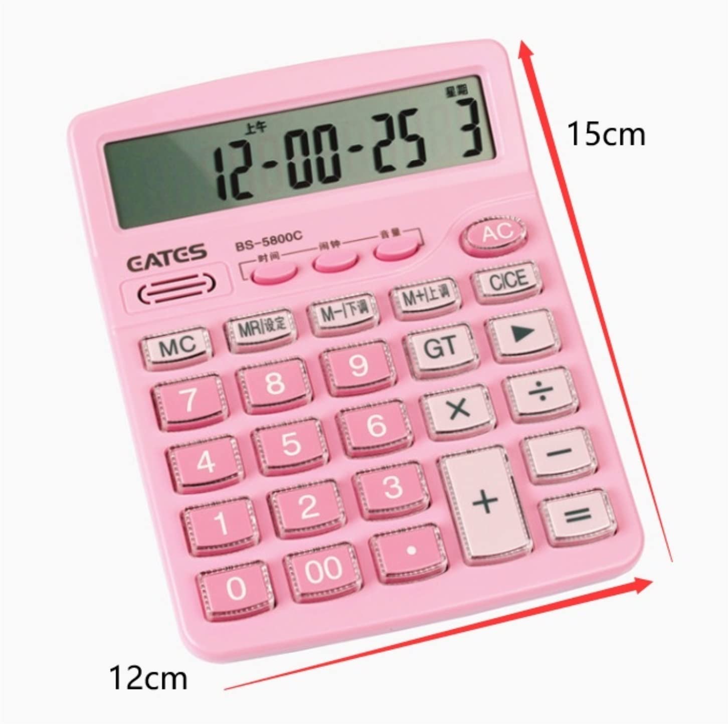 Calcolatrice Calcolatrice Vocale Multifunzione Elettronica da Tavolo Display A 12 Cifre LCD Office Tavolo Ufficio(White)