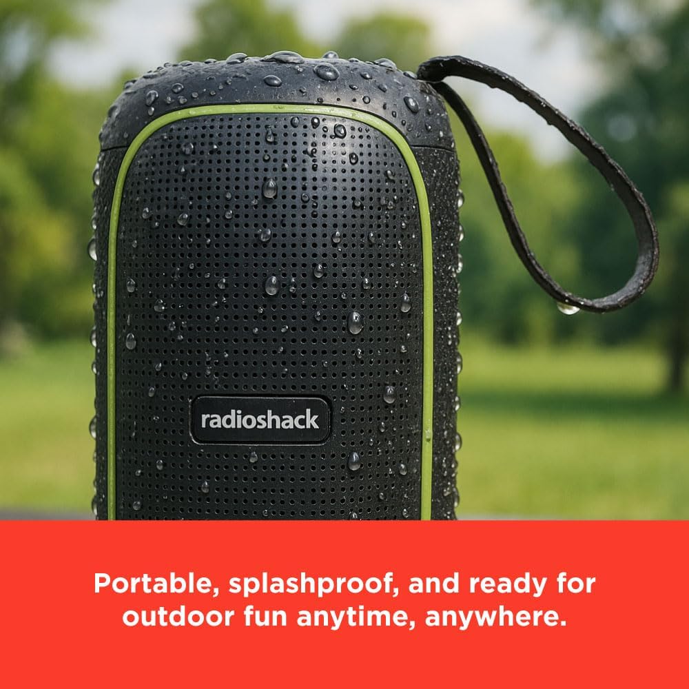 RadioShack Blue and Grey Wireless Speaker with RGB Lights, IPX5, 30W (Gray and Green)