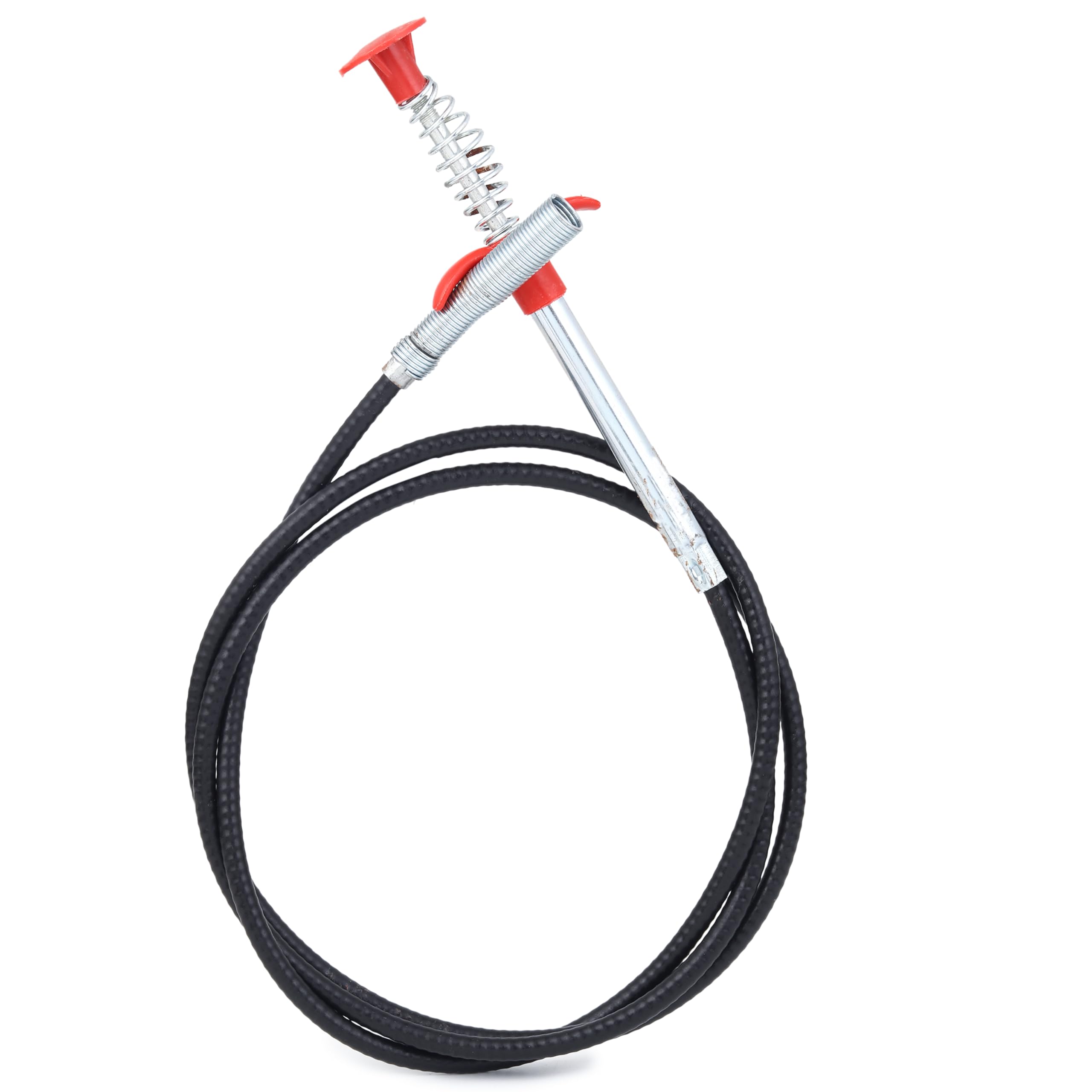 Drain Cleaning Tool with Steel Spring Pipe, Flexible Plunger with Black Hose and Red Handle, Sink and Pipe Unblocker- 160 cm-image-31