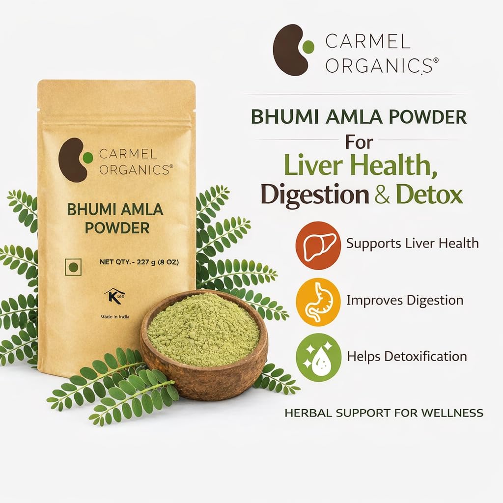 CARMEL ORGANICS Bhumi Amla Powder 227g | Pure & Natural Bhui/Bhoomi Amla 4