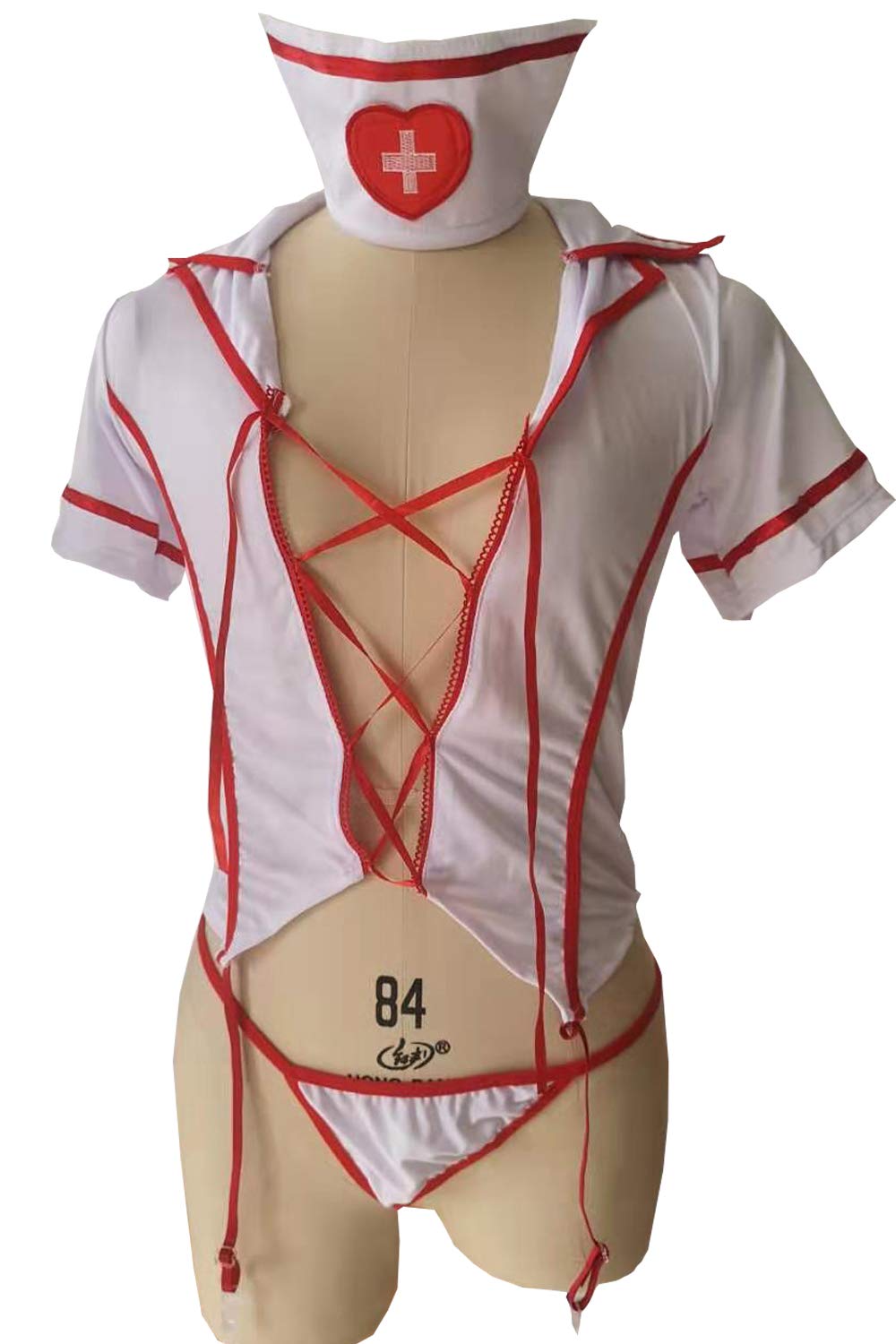 365-Shopping Womens Lingerie Dress Cosplay Naughty Nurse Costume Fancy Dress Party Outfit (One Size, Type 2 White) - Image 2