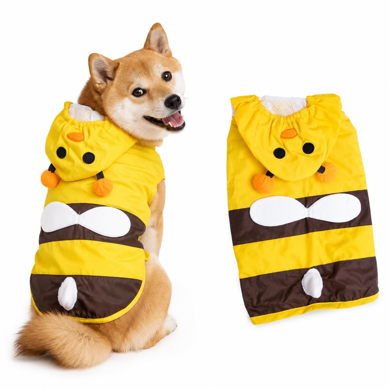 Amazon | 犬 レインコート ミツバチ 18号 中型犬 大型犬 | 犬服 カッパ