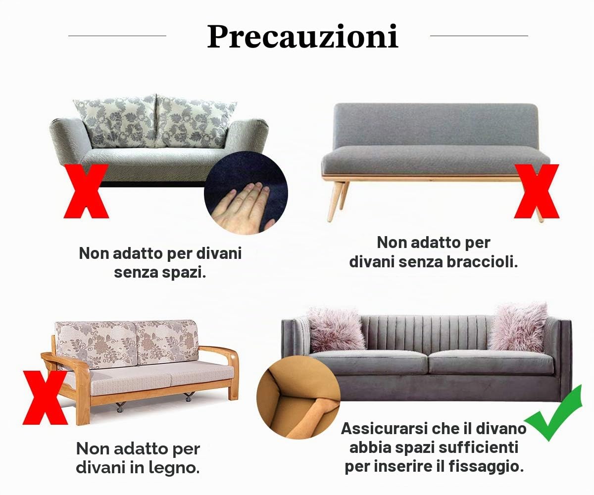 Highdi Estate Copridivano, Nordico Copridivano Elasticizzato, Universale Fodere Copridivani, Copridivani con Braccioli, Antiscivolo Sofa Protettore -Tinta Unita (Bianco,5 posti (305-360cm)