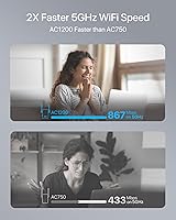 Vista 4 de Adaptador universal WiFi a Ethernet AC1200Mbps, compatible con funcionalidad de desactivación WiFi extendida, puente inalámbrico 2.4G/5G con puerto