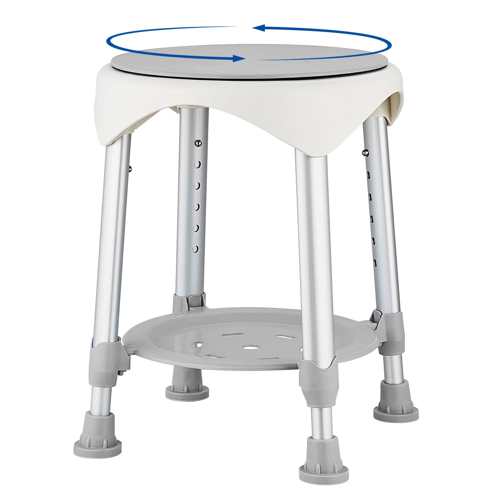 KSITEX Swivel Shower Stool for Inside Shower, 360° Swivel, 300 LBs, Gray
