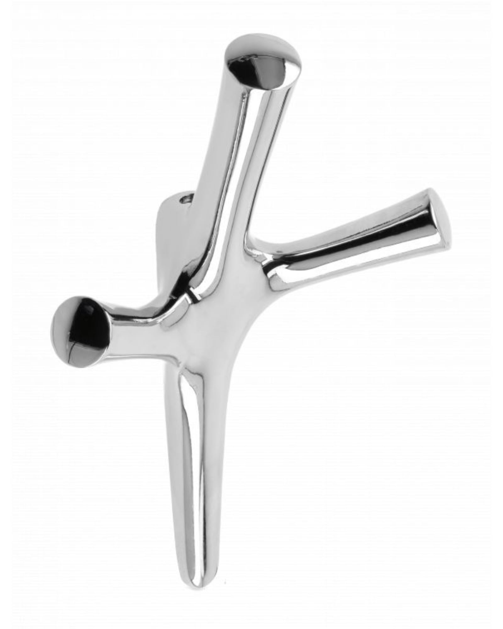 GedoTec Design Garderobenhaken Eckig – 1 Stück, Verchromt Poliert, Massiv Metall, Unsichtbare Wandmontage, Für Mantel & Kleidung