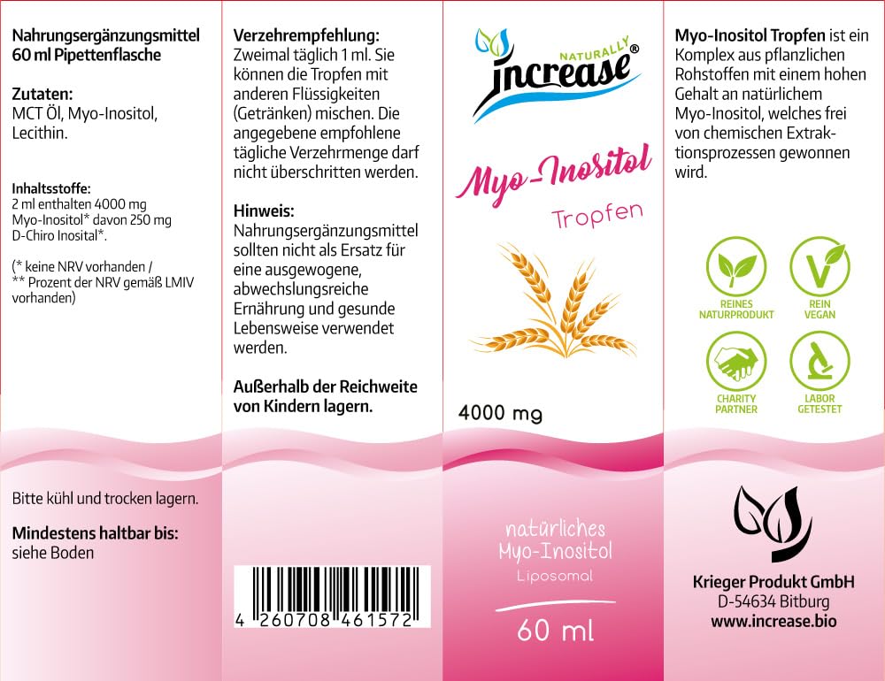 Prendi 3, numero 2 azione Liposomale Myo – Inositol Gocce ad alto dosaggio – 4000mg Myo – Inositolo al giorno (360.000mg Myo – Inositolo in 3 bottiglie) – Olio Keto MCT C8 & C10 – Senza glutine