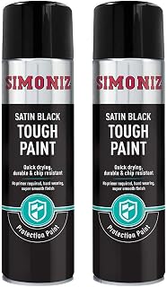 Simoniz Tough Satin Black Spray Paint - 2x 500ml