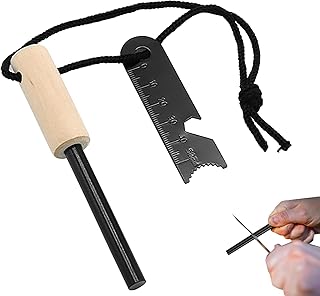Survival Fire Steel – Kit allume-feu en acier avec tige de ferrocium en magnésium avec grattoir et sifflet, outil de survie d'urgence en plein air pour voyage, camping, randonnée