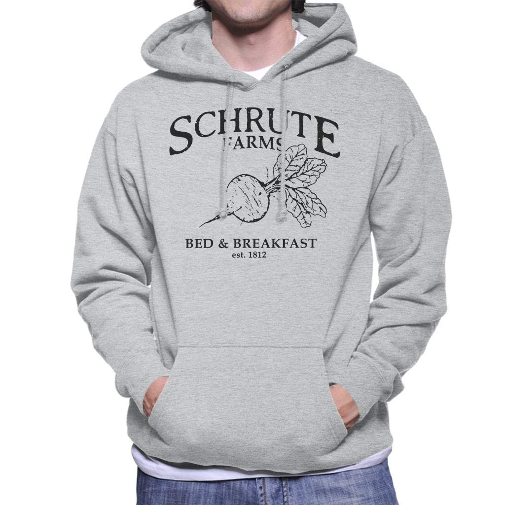 Cloud City 7 Schrute Farms Bed and Breakfast The Office US Men's Hooded Sweatshirt Heather Grey