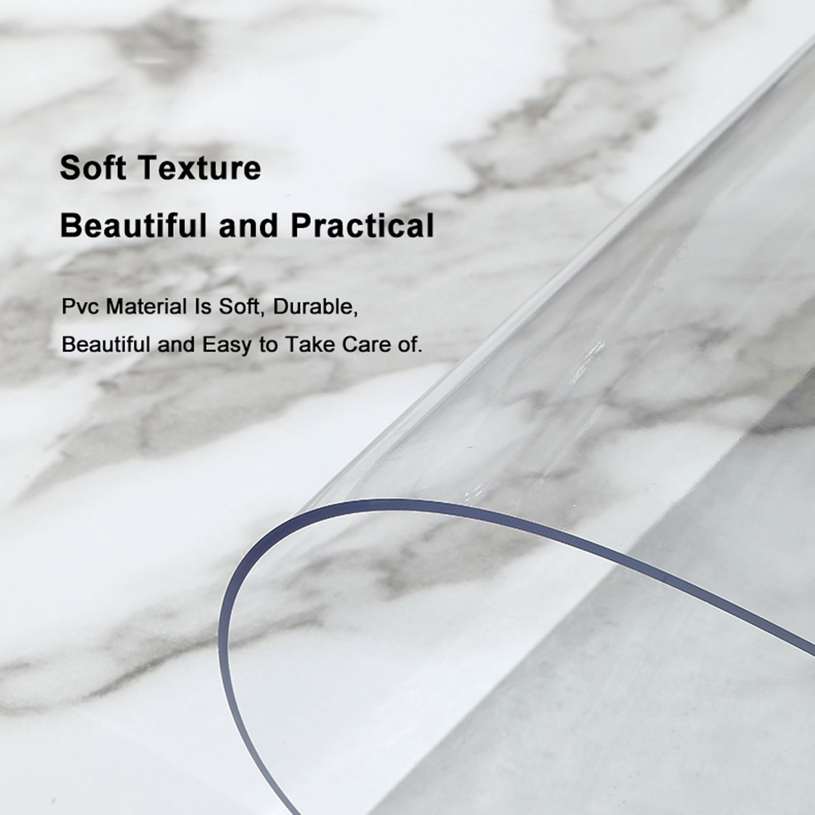 Copertura Protettiva per Scrivania Trasparente Copritavolo in PVC Lavabile Copritavolo Rettangolare Trasparente Lavabile per Scrivanie, Cucine, Sale da Pranzo (Trasparente, Satinato)(Clear,90x120cm/35