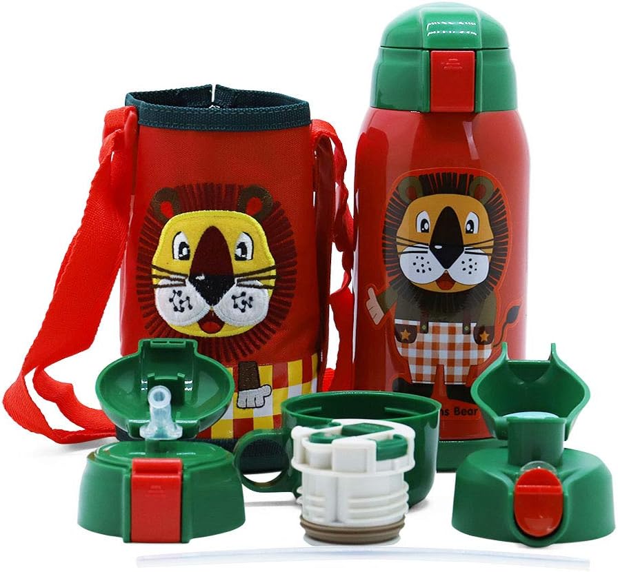 IGZOM Kids Water Bottle-Vacuum Stainless Steel Keep Hot & Cold for School/Outdoor/Sports, Red
