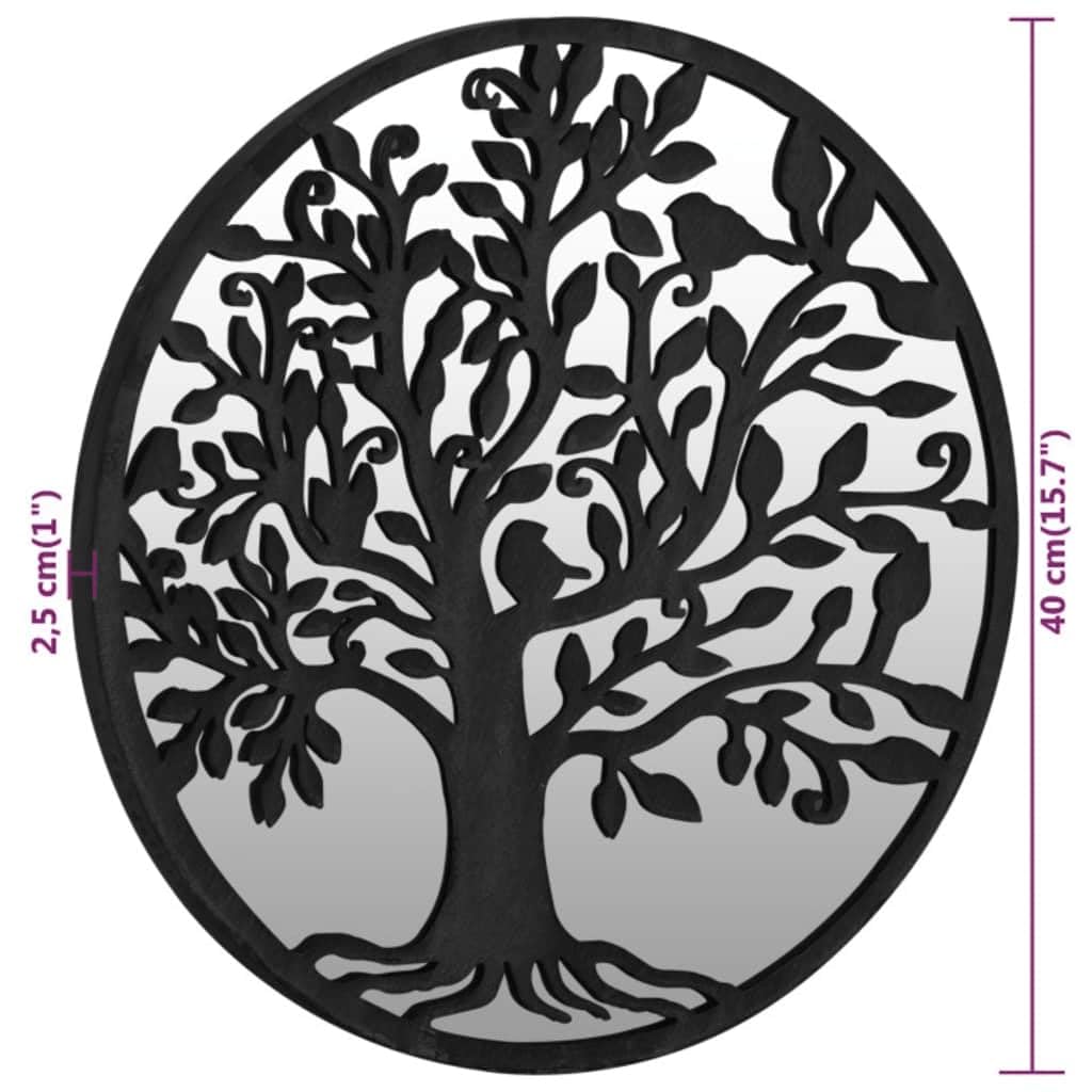 Gartenspiegel Rund 40cm Eisen Deko Wandspiegel Schwarz