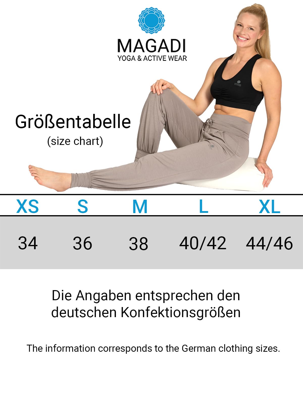 Magadi Pantalones de yoga Florence de material natural
