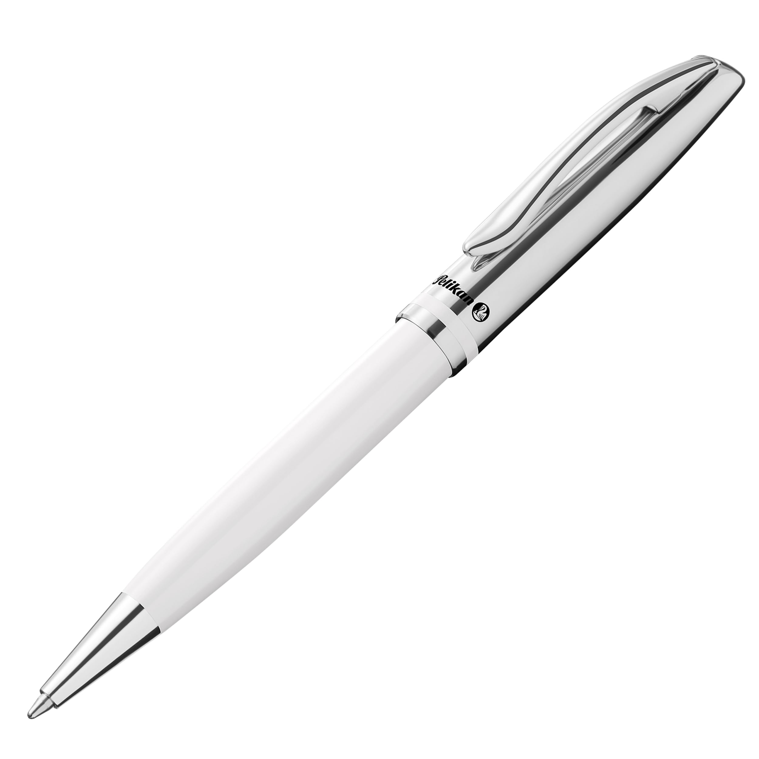 Pelikan Jazz Classic K35 Ballpoint Pen White Metal Ballpoint Pen Refillable with Clip Elegant Writing Instrument