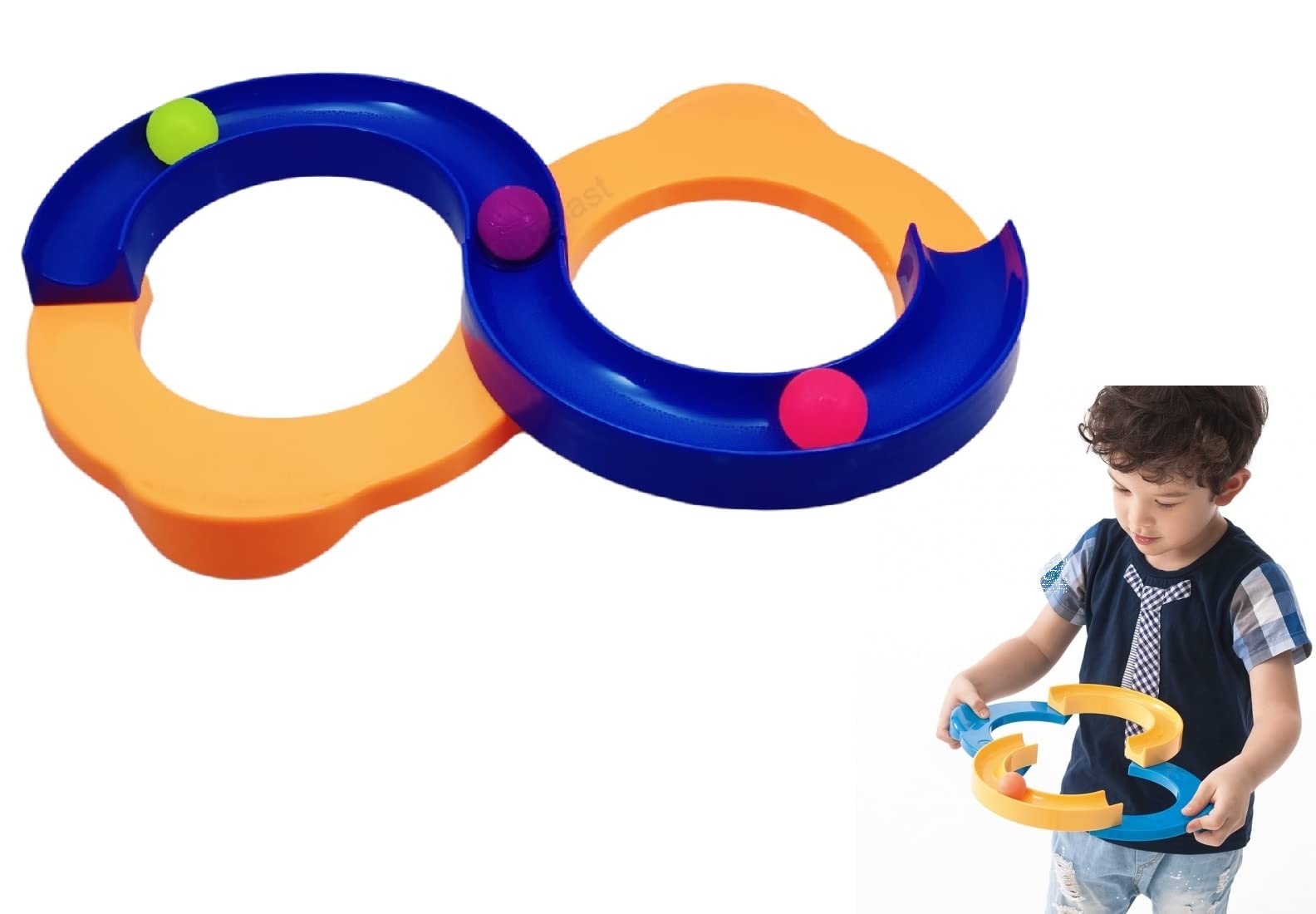 FunBlast Loop Balancing Track Toy, Bouncing Ball For Kids, Balancing Game, Toys For 5+Years Kids, 8 Shape Infinite Loop Game, Indoor Games, Multi color