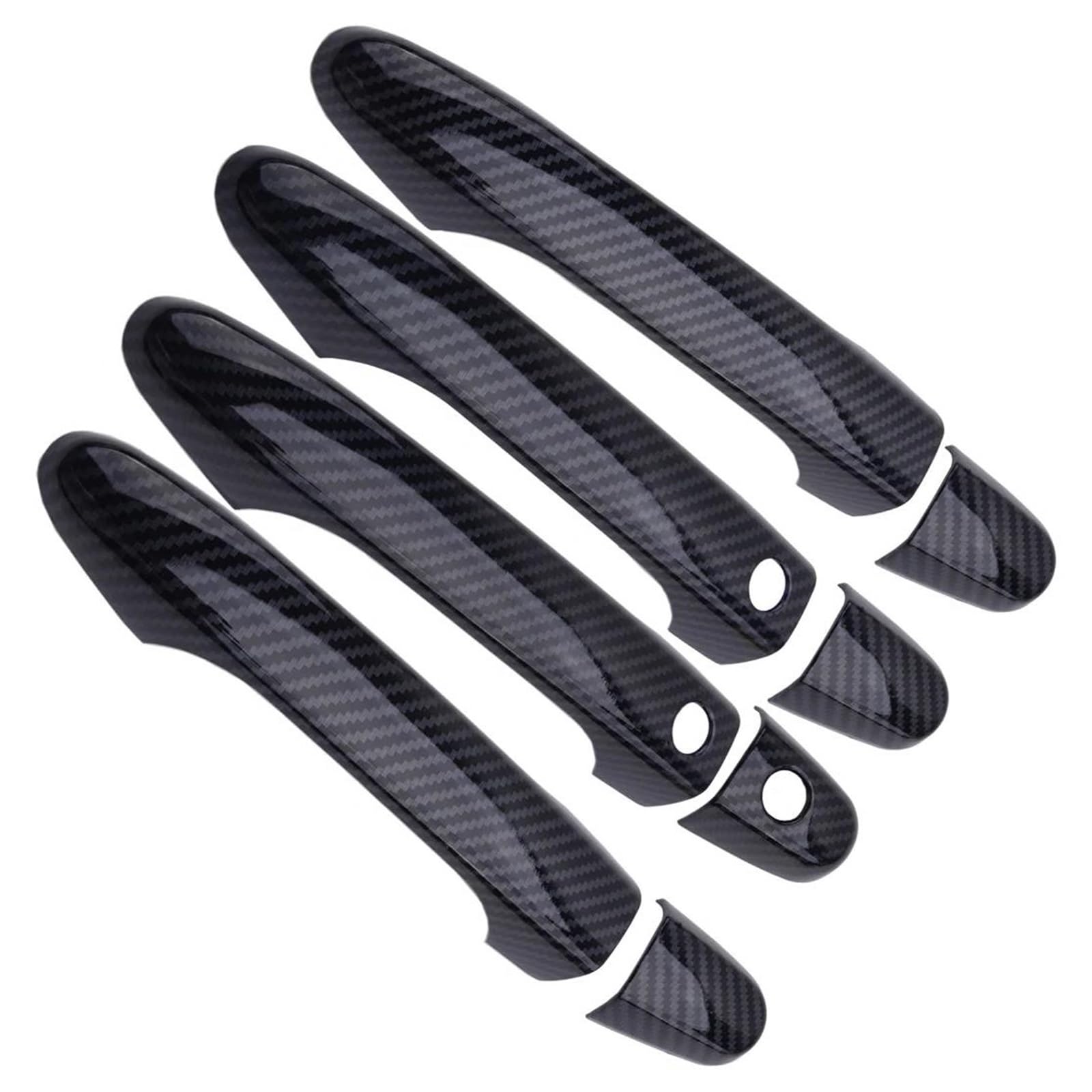 JTWMTY for Civic 2012 2013 2014 2015 8Pcs Carbon Fiber Style Exterior Door Handle Cover Trim W/Smart Keyhole Parts