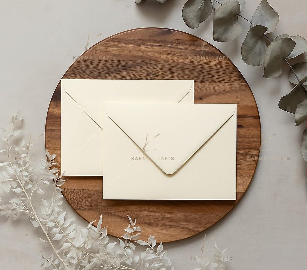 25 X C5 Cream/Ivory Envelopes For A5 Greeting Cards Christmas - View #3
