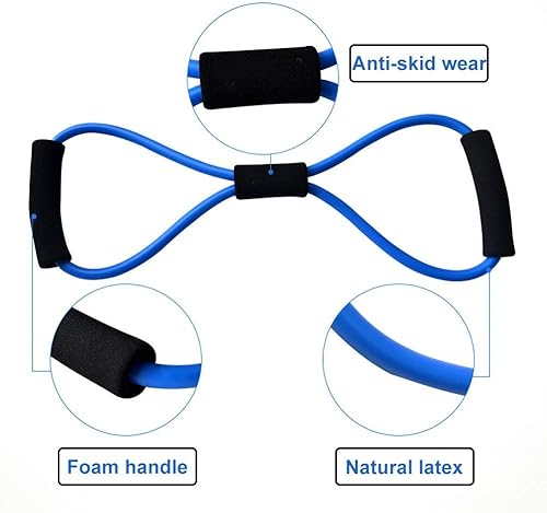 Miniatura 3 de Bandas de resistencia Figura 8 Banda de ejercicio de resistencia Equipo de fitness Herramienta para estiramiento de espalda, hombro, cuello, bandas