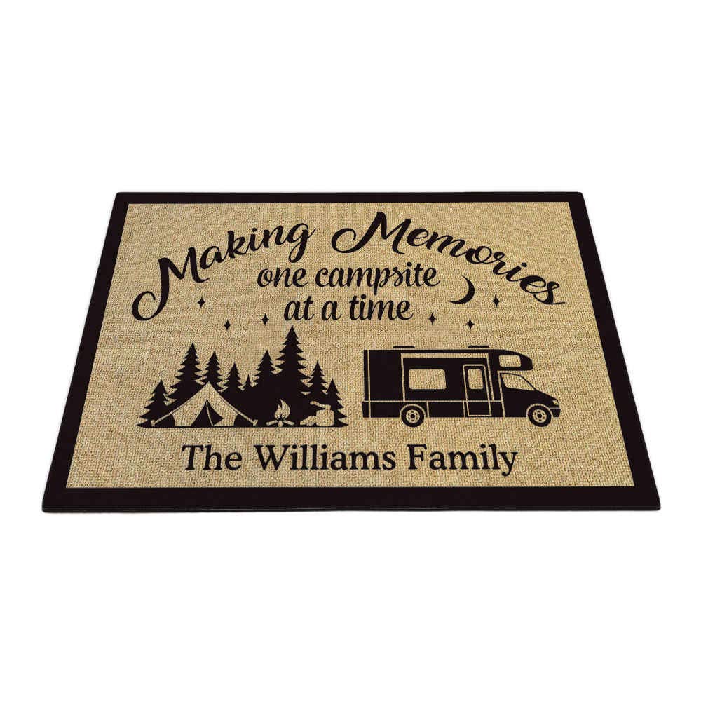 BAGEYOU Personalized Camping Doormat Making Memories One Campsite at a Time Campers Trailer Confire Tent Decor Floor Mat, 23.6" X 15.7", Style 1